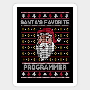 Santa's Favorite Programmer // Funny Ugly Christmas Sweater // Programmer Holiday Xmas Sticker